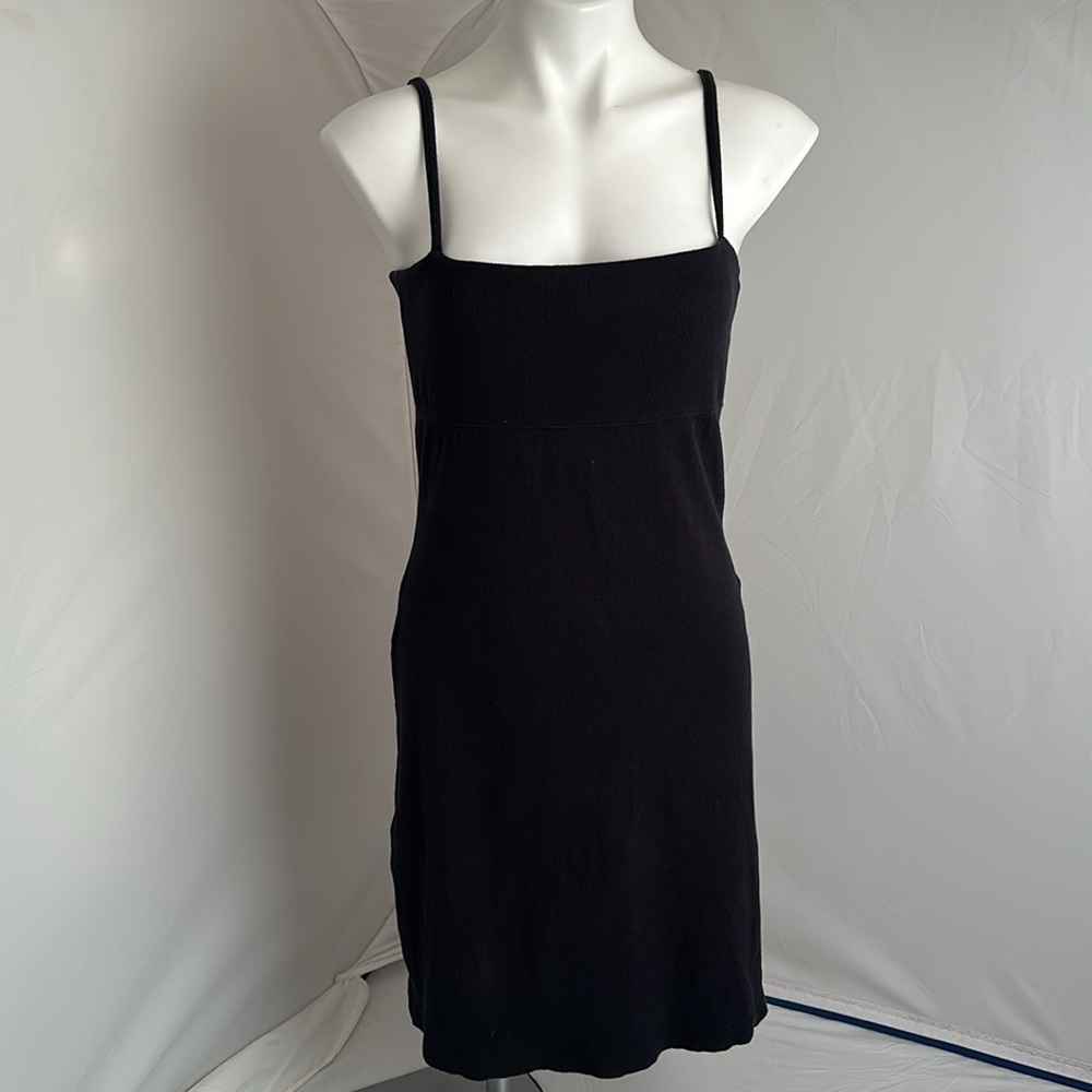Victoria’s Secret Moda International vintage Y2K black ribbed shelf bra dress
